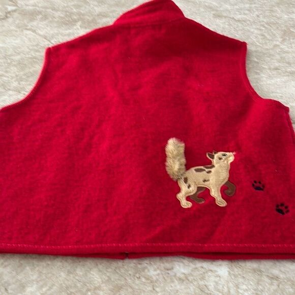 Red Boiled Wool Cat Sweater Vest - Picture 7 of 7